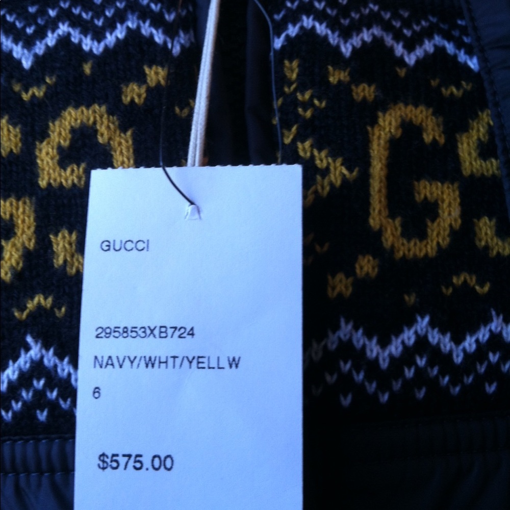 Kids Gucci Vest Navy/Yellow/white size 6 - Picture 2 of 4
